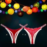 Christmas Sexy Thong Gifts Womens Naughty Slutty Underwear Bling Straps Panties T-Back Briefs Bikini Thongs G-Strings XL