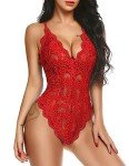 Avidlove Women Lingerie Bodysuit Christmas Red Lace Teddy Underwear Sexy Langery