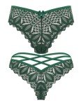 Avidlove Lace Thongs for Women Christmas Underwear Cute Panties Dark Green