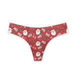 Coloranimal Christmas Santa Claus Thongs for Women Low Rise Christmas Holly Sexy Underwear Candy Cane Xmas Print No Show Breathable Sexy Bikini Panties Ladies Stretch T-back Underpants XL