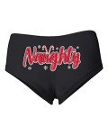 Wild Bobby Naughty Christmas Women's Cotton Spandex Booty Shorts Black, X-Large