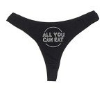 Dirty Girl Undies All You Can Eat Women's High Rise Sexy Thong, Dirty Undies! (Medium) Black
