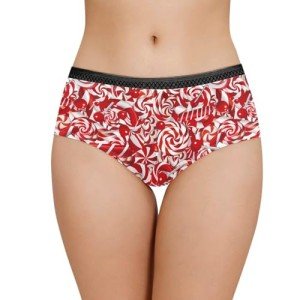 Belidome Christmas Candy Cane Womens Underwear Plus Size Sexy Bikini Briefs Underpants for Her/Wife