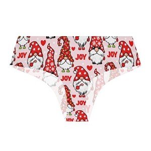 JHKKU Women's Seamless Underwear Christmas Gnomes No Show Panties Soft Stretch Briefs M
