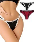 GleeLucky Lace Trim Panties Hipster Panties For Women Sexy Lace Womens Underwear Cute Cheeky Underwear For Women Pack