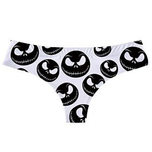AWESOMETIVITY Women's Halloween Thongs - Jack Nightmare Christmas Underwear, L