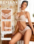 Avidlove Lace Underwear Lingerie Set For Women Sexy Bra and Panty Sets 2 Piece Lace Babydoll Outfits (Champagne, Medium)