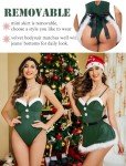 Avidlove Christmas Lingerie Set V Neck Sexy Santa Lingerie for Women Velvet Woman Christmas Costumes lingerie Outfits Green M