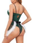 Avidlove Christmas Lingerie Set V Neck Sexy Santa Lingerie for Women Velvet Woman Christmas Costumes lingerie Outfits Green M