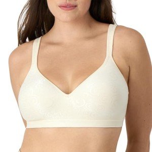 Bali Women's Comfort Revolution Wire Free Bra, Light Beige Swirl, 42C