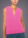 Saodimallsu Womens Sleeveless Sweater Vest Lightweight V Neck Summer Sweater Tank Tops Casual Knit Tunic Cami Shirts Pink