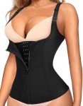 LODAY Waist Trainer Corset for Women Tummy Control Sport Workout Body Shaper Black (2XL, Black(Vest-Adjustable Straps))