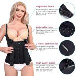 LODAY Waist Trainer Corset for Women Tummy Control Sport Workout Body Shaper Black (2XL, Black(Vest-Adjustable Straps))