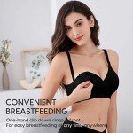 Vinfact 3 Pack Nursing Bras for Breastfeeding Seamless V Neck Maternity Bra Women Pregnancy Breastfeeding Bra - L,Black/Nude/Grey