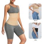 FeelinGirl Body Shaper Waist Trainer for Women Workout Waist Cincher Slim Waist Cincher Corset Tummy Control Shapewear Beige