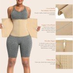 FeelinGirl Body Shaper Waist Trainer for Women Workout Waist Cincher Slim Waist Cincher Corset Tummy Control Shapewear Beige