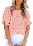 Red Floral Print Ruffle Sleeve Blouse for Women