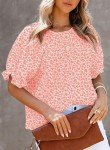 Red Floral Print Ruffle Sleeve Blouse for Women