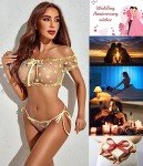 Avidlove Yellow Daisy Ruffle Babydoll Lingerie Set