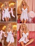 Avidlove White Lace Babydoll Wedding Lingerie