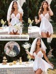 Avidlove White Lace Babydoll Wedding Lingerie