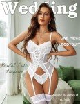 Bridal Lace One-Piece Teddy Bodysuit by Avidlove