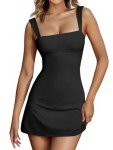 Fisoew Women's Sexy Backless Cocktail Dresses Summer Open Back Bodycon Sleeveless Mini Formal Club Party Dress Black