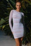 GOKATOSAU Women's Sheer Sleeve Bodycon Mini Dress