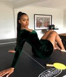 Dark Green Velvet Long Sleeve Bodycon Mini Dress