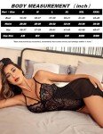 Avidlove Babydoll Lingerie for Women Floral Snap Crotch Teddy Chemise Nightie Lace Nightgown Black