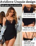 Avidlove Sexy Lingerie for Women Lace Night Gown Soft Sleepwear Babydoll Lingerie Nightgown(Black S)