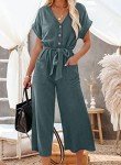 Acelitt Women's Summer V Neck Wide Leg Jumpsuit