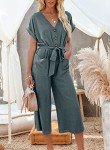 Acelitt Women's Summer V Neck Wide Leg Jumpsuit