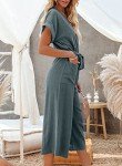 Acelitt Women's Summer V Neck Wide Leg Jumpsuit