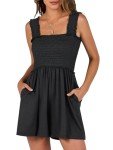 Caracilia Women's Summer Square Neck Romper - Black