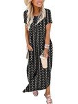 ANRABESS Women's Boho Summer Maxi T-Shirt Dress