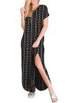 ANRABESS Women's Boho Summer Maxi T-Shirt Dress