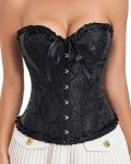 Women's Lace-Up Corset Top in Black