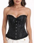 Women's Lace-Up Corset Top in Black