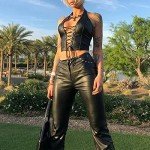 Adjustable Spaghetti Strap Black Corset Crop Top