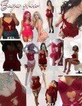 Wine Red Underwire Corset Bodysuit Lingerie Set