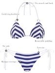RELLECIGA Womens Triangle Bikini Set Swimsuit For Women Navy Blue Large