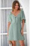Dokotoo Spring Summer Dresses 2024 Easter Dress Women Casual Sexy V-Neck Womens Summer Dresses Beach Graduation Dress Short Wedding Guest Dress Green