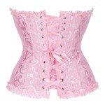 Moonight Corset Top Floral Renaissance Corset Womens Lace Up Boned Overbust Corset Bustier Pink 3XL