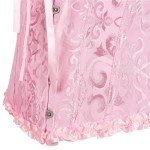 Moonight Corset Top Floral Renaissance Corset Womens Lace Up Boned Overbust Corset Bustier Pink 3XL
