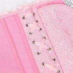 Moonight Corset Top Floral Renaissance Corset Womens Lace Up Boned Overbust Corset Bustier Pink 3XL