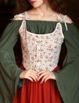 Scarlet Darkness Renaissance Faire Costume Women Lace Up Corset Top Floral Fishbone Bustier Pink Floral Size 12