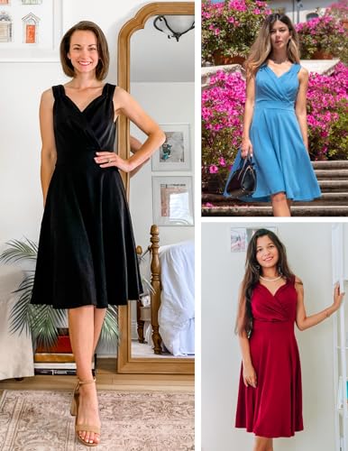 GRACE KARIN Wedding Guest Dress Sleeveless V-Neck Evening Party Dress for Women Black XL