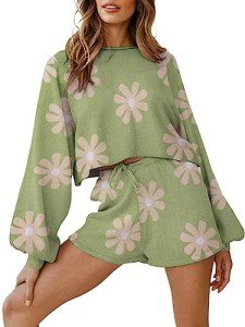 Ekouaer Women’s Floral Knit Pajama Set