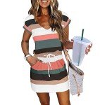 Women's Summer A-Line Mini Dress with Lantern Sleeves